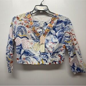 New Rachel Zoe Floral‎ Multicolor Crop Top Womens Size S Boho Beachy #43